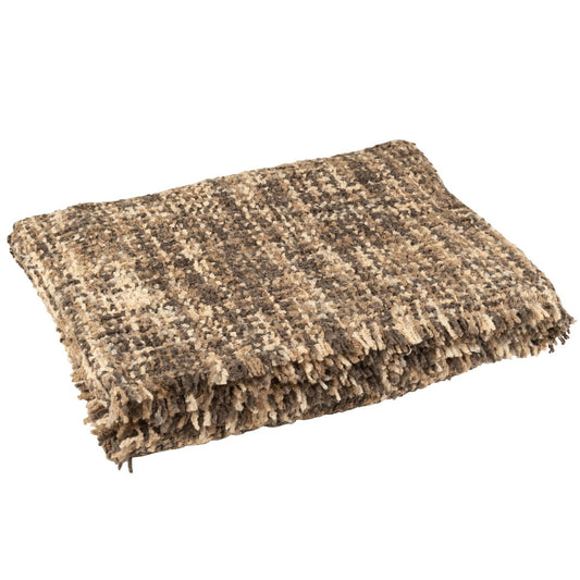 Plaid tweed bruin/beige - 180 x 130 cm