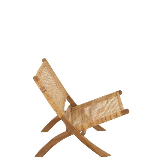 J-Line Plooeistoel Rattan/Teak Naturel