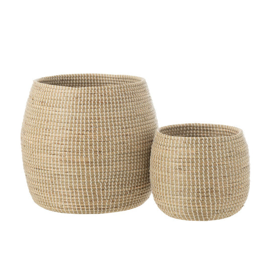 J-Line Set Van 2 Mand Zeegras/Plastic Naturel/Wit