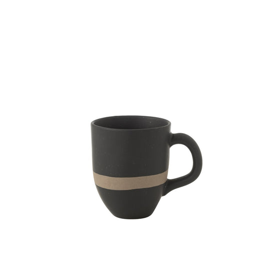 Beker Keramiek zwart/taupe
