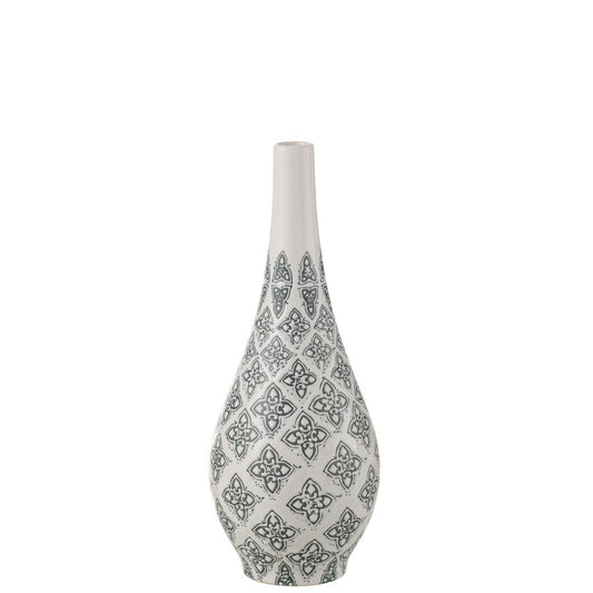 J-Line Vaas Kousa Peer Porselein Blauw/Wit