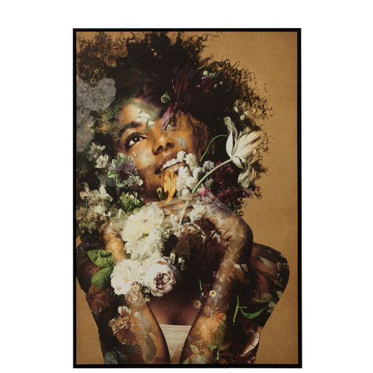 Canvas Vrouw met Bloemen