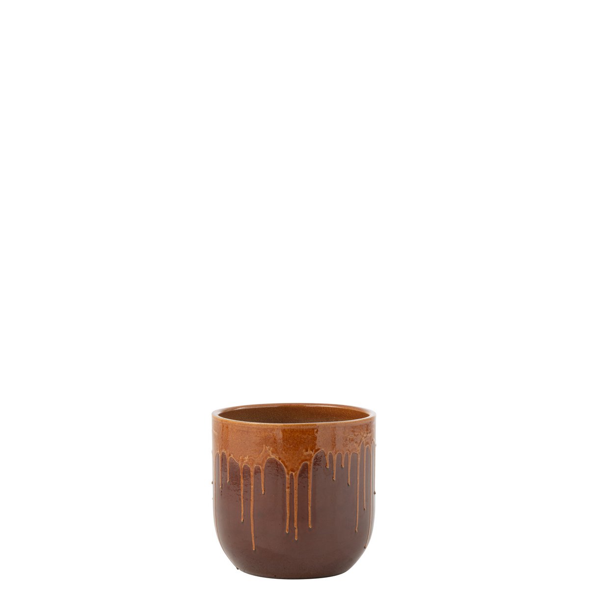 J-Line bloempot Lee - blinkend bruin/oranje - Ø 28 cm