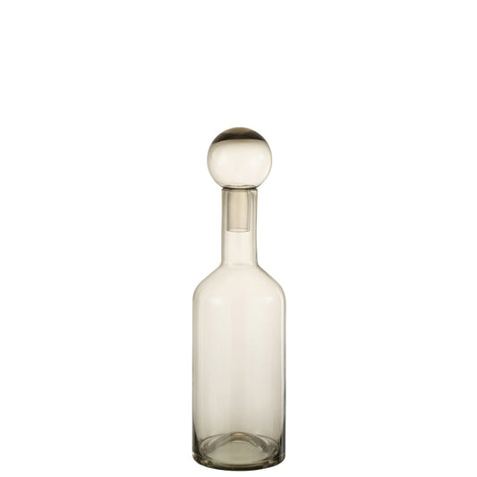 J-Line decoratie Fles Norma - glas - grijs - medium