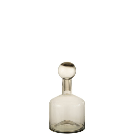 J-Line decoratie Fles Norma - glas - grijs - small