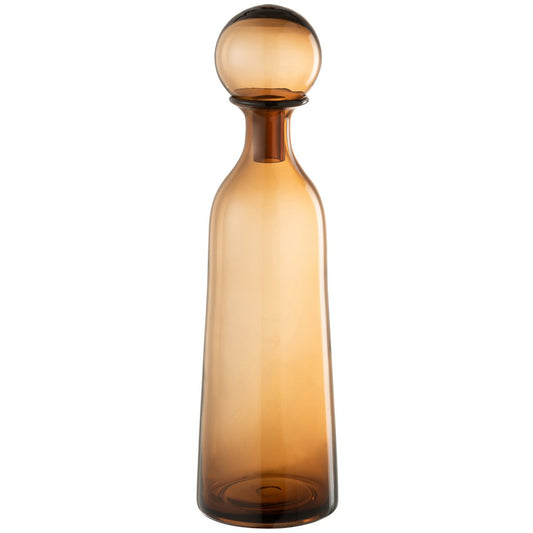 J-Line decoratie Fles + Stop Effen Hoog - glas - bruin - large