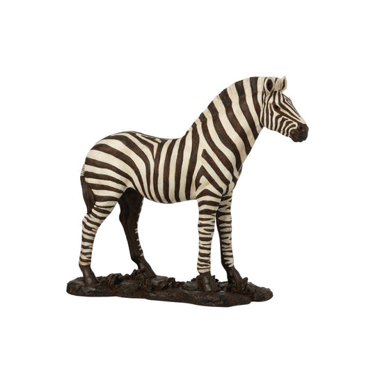 J-Line figuur Zebra - polyresin - wit/zwart - large
