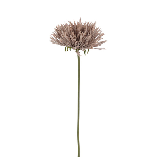 Kunstbloem Chrysant grijs/roze