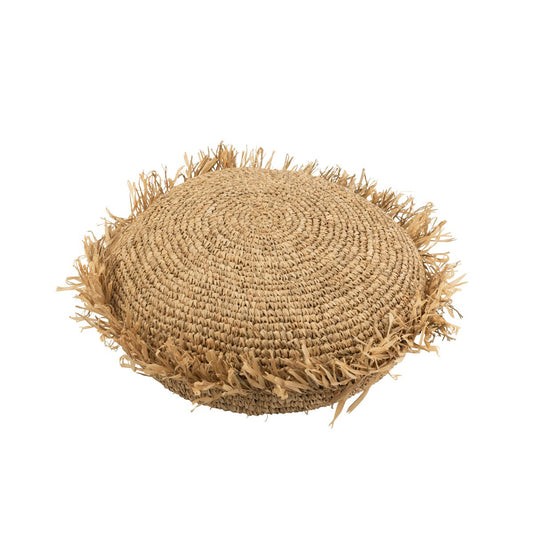 J-Line kussen Rond Raffia  - jute - naturel