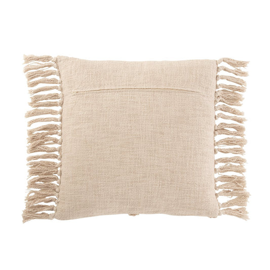 J-Line kussen Vierkant Ruit - katoen/polyester - creme