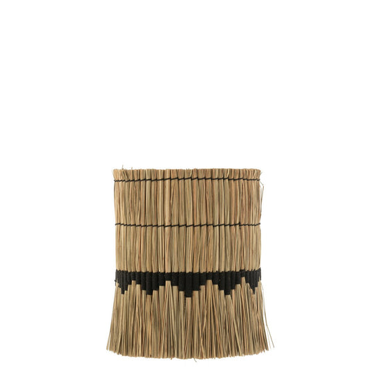 J-Line lampenkap Motief - gras/rotan - naturel/zwart - small