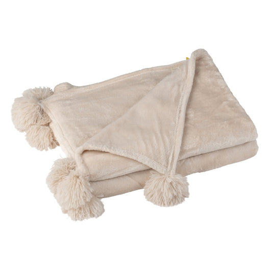 J-Line plaid Pompom lichtbeige