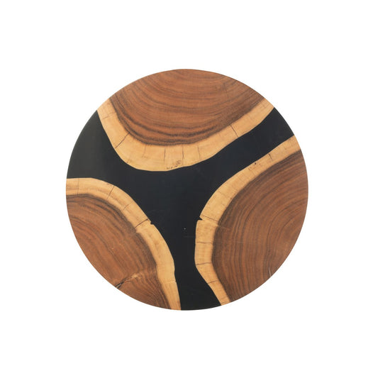 Serveerplank Rond naturel/zwart
