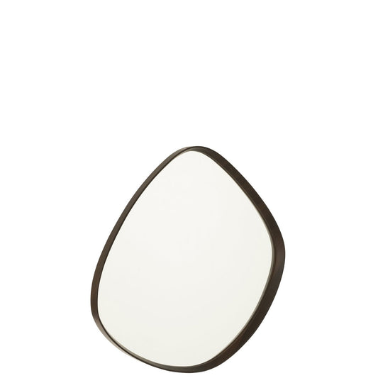 J-Line spiegel Abstract - hout/glas - donkerbruin - small - 70 x 61 cm