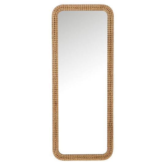 J-Line spiegel Rechthoek - spar/glas - natruel - 48 x 122.5 cm