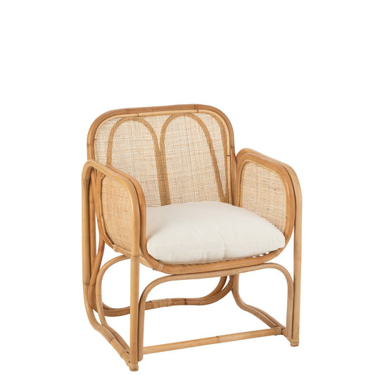 J-Line stoel + kussen Casablanca - jute - naturel