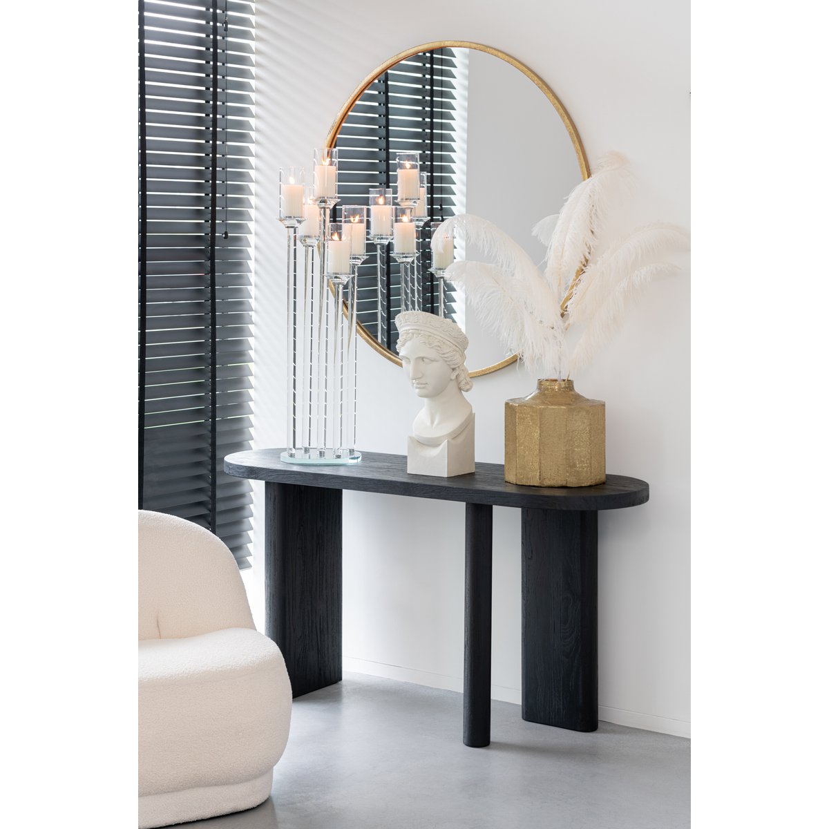 Sidetable Teak zwart