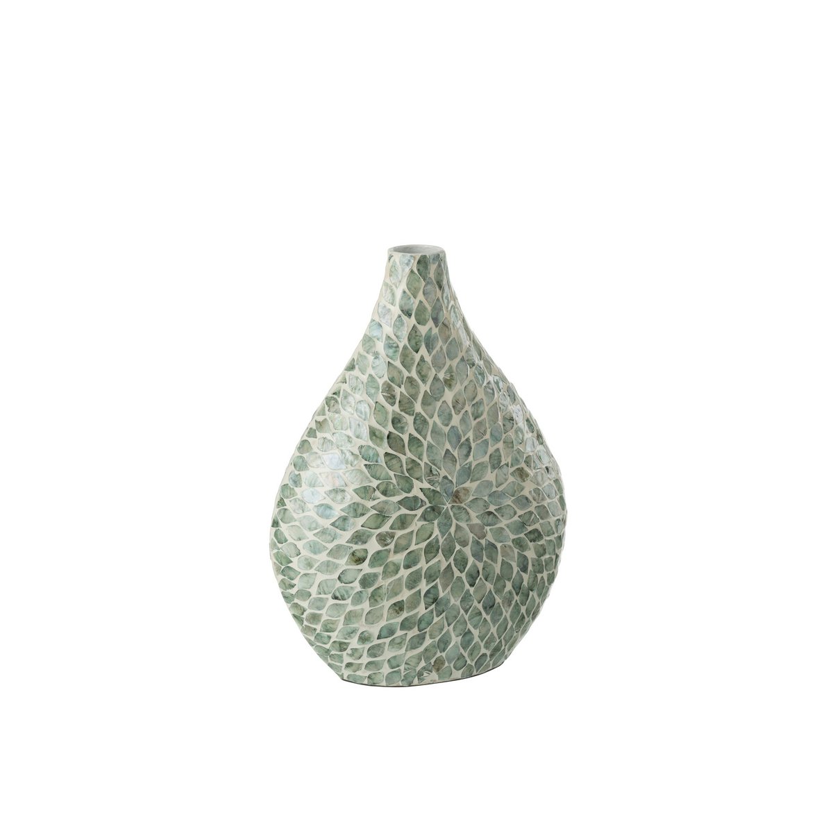 J-Line vaas Alpha Parel - bamboe - lichtblauw - 42 cm hoog