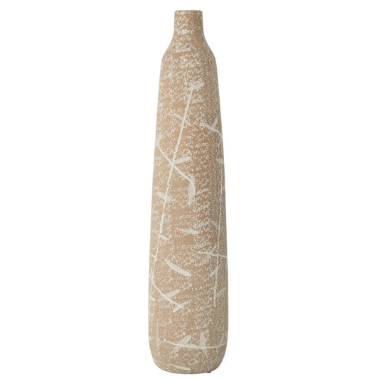 J-Line vaas Dune Smal - keramiek - beige/wit - large - 69.5 cm hoog