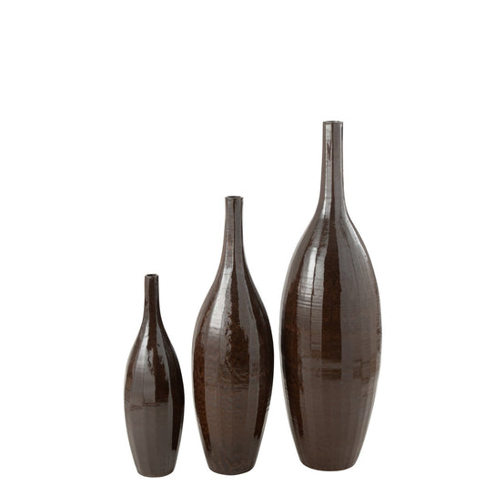 J-Line vaas Fles Blinkend - terra - bruin - large - 120 cm hoog