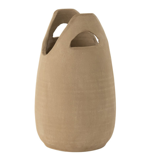 J-Line vaas Handvat - keramiek - beige - large