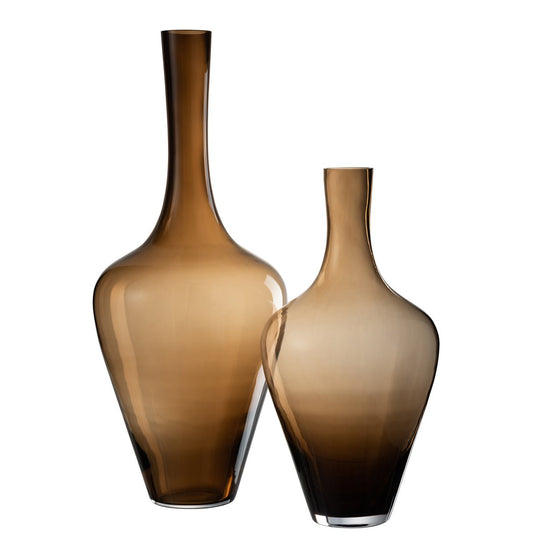 J-Line vaas Joni - glas - amber - large - 70 cm hoog