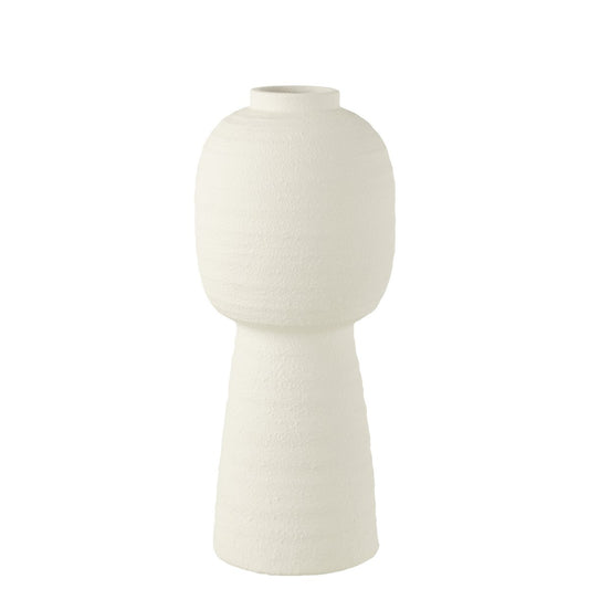 J-Line vaas Lantaarn - keramiek - wit - large - 50 cm hoog