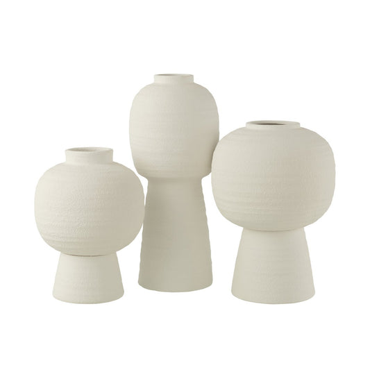 J-Line vaas Lantaarn - keramiek - wit - large - 50 cm hoog