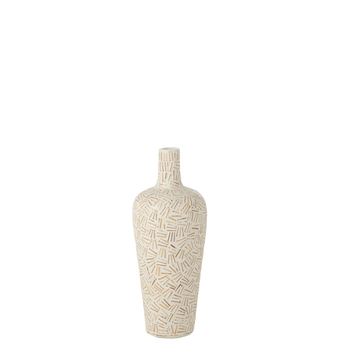 J-Line vaas Lauwra - cement - wit - small - 60 cm hoog