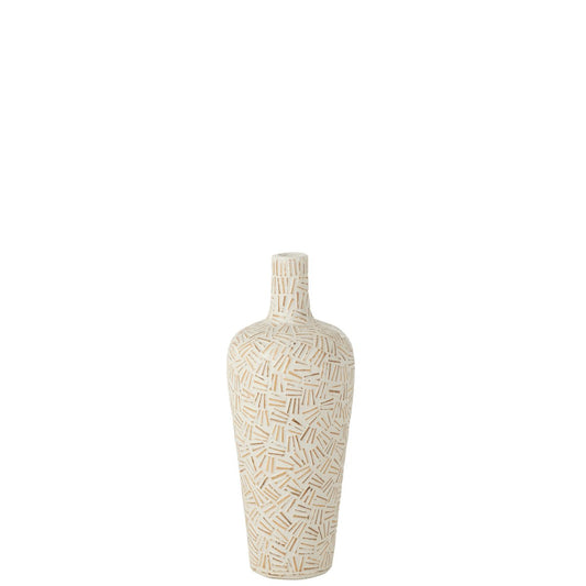 J-Line vaas Lauwra - cement - wit - small - 60 cm hoog