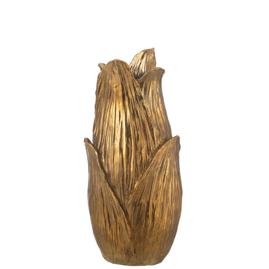 J-Line vaas Nebu Bloemblad - keramiek - goud - small - 51.5 cm hoog