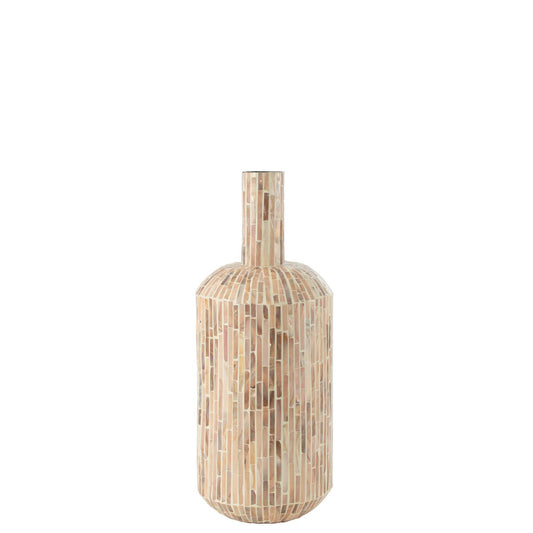 J-Line vaas Nuye Druppel - schelpen/papier - beige - 51.5 cm hoog