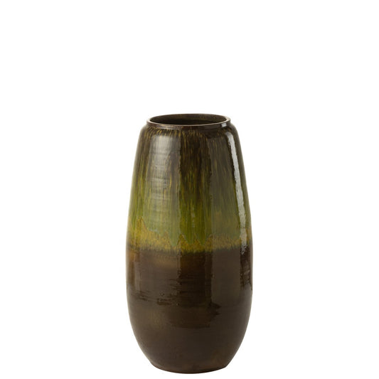 J-Line vaas Olijf - keramiek - groen - small - 64 cm hoog