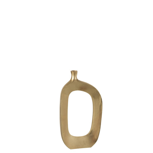 J-Line vaas Ovaal - aluminium - goud - large - 46 cm hoog