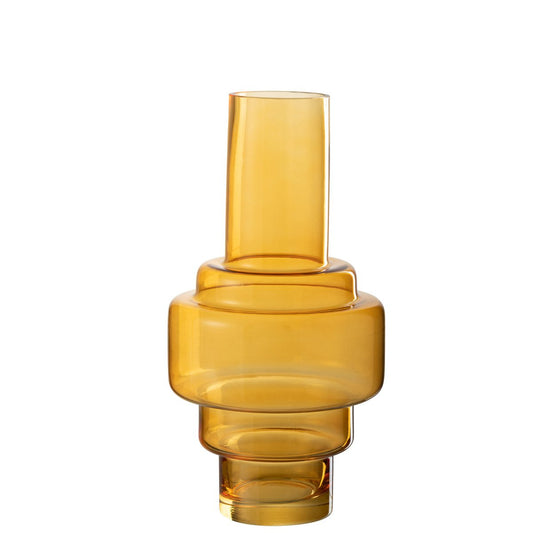 J-Line vaas Rino - glas - oker - large - 36 cm hoog