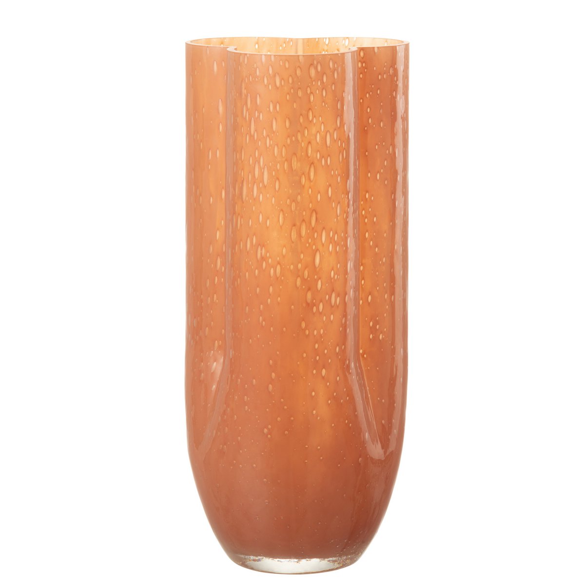 J-Line vaas Trikkie - glas - koraal - 34.5 cm hoog