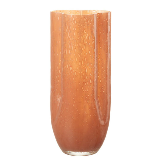 J-Line vaas Trikkie - glas - koraal - 34.5 cm hoog