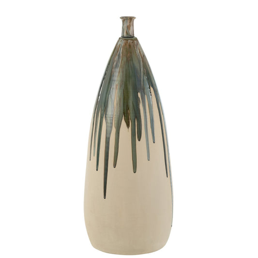 J-Line vaas Verf - keramiek - naturel/groen - large - 73 cm hoog