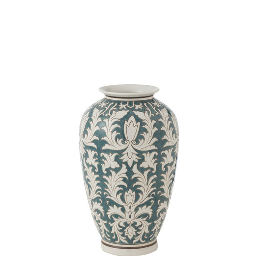 Vaas Victoria Amfoor groen/wit - 37 cm hoog