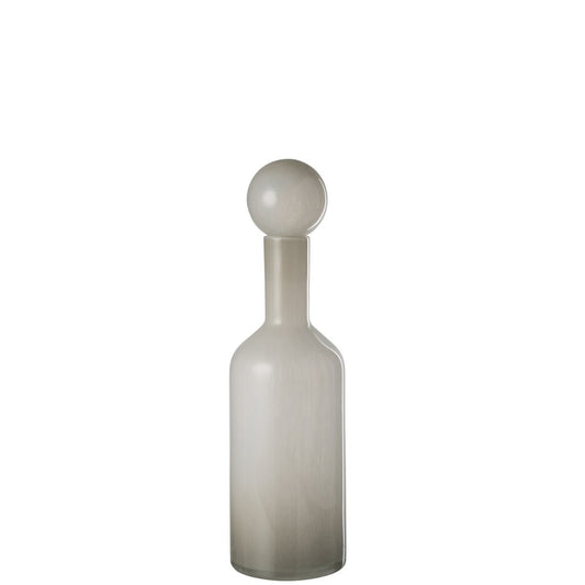 J-Line vaas fles + stop Effen - glas - wit - small
