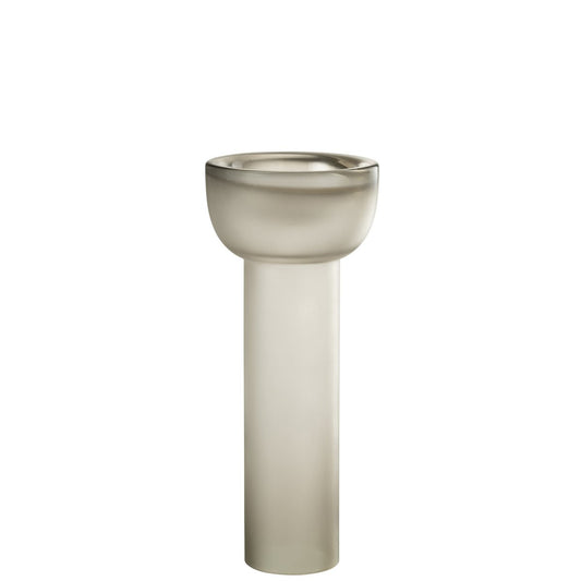 J-Line vaas/kandelaar Yara - glas - greige - large - 38 cm hoog
