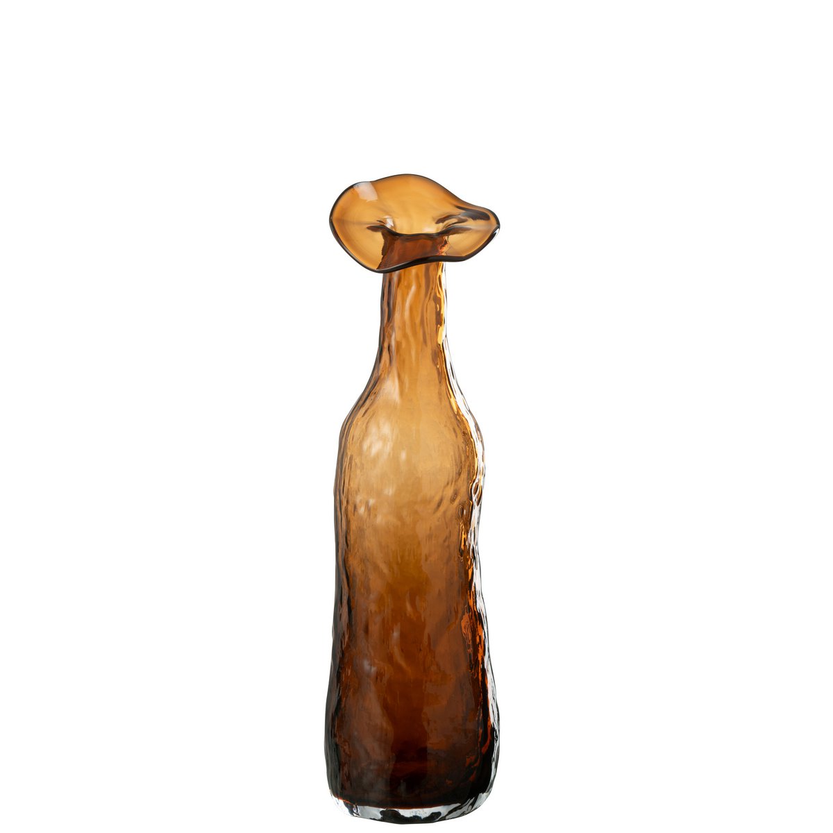 J-Line vaas openbloeien  - glas - bruin - medium - 33 cm hoog