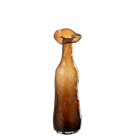J-Line vaas openbloeien  - glas - bruin - medium - 33 cm hoog