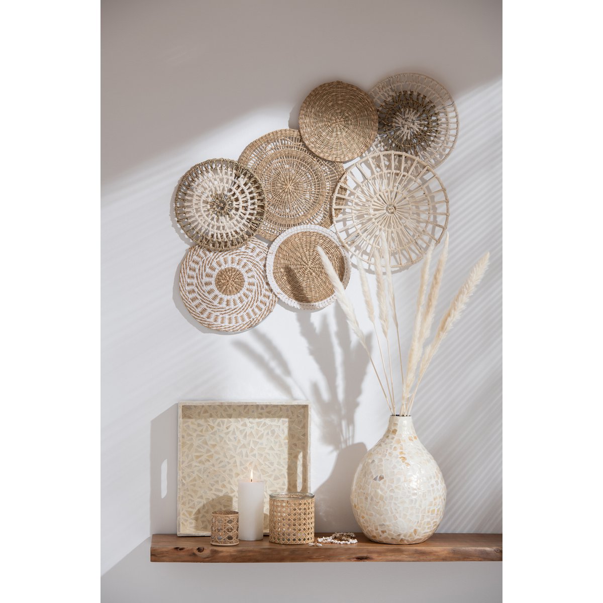 J-Line Wanddekoration Kreise - Jute - Natur