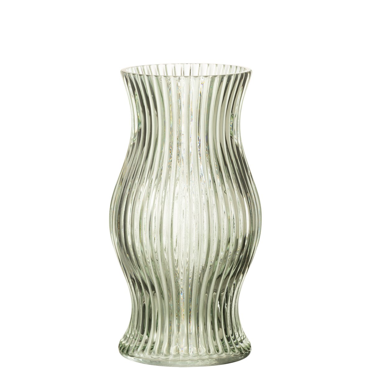 J-Line windlicht/vaas Sev - glas - lichtgroen