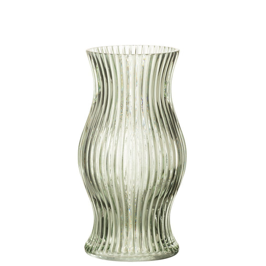 J-Line windlicht/vaas Sev - glas - lichtgroen