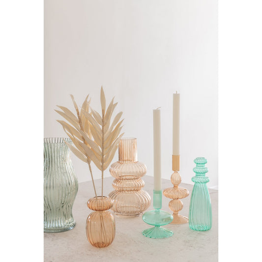 J-Line windlicht/vaas Sev - glas - lichtgroen