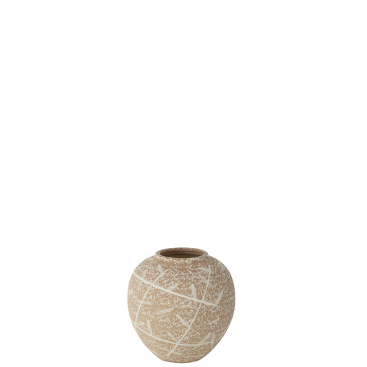 J -Line vaas Duinronde - Kalender - Beige/White - Ø 21 cm
