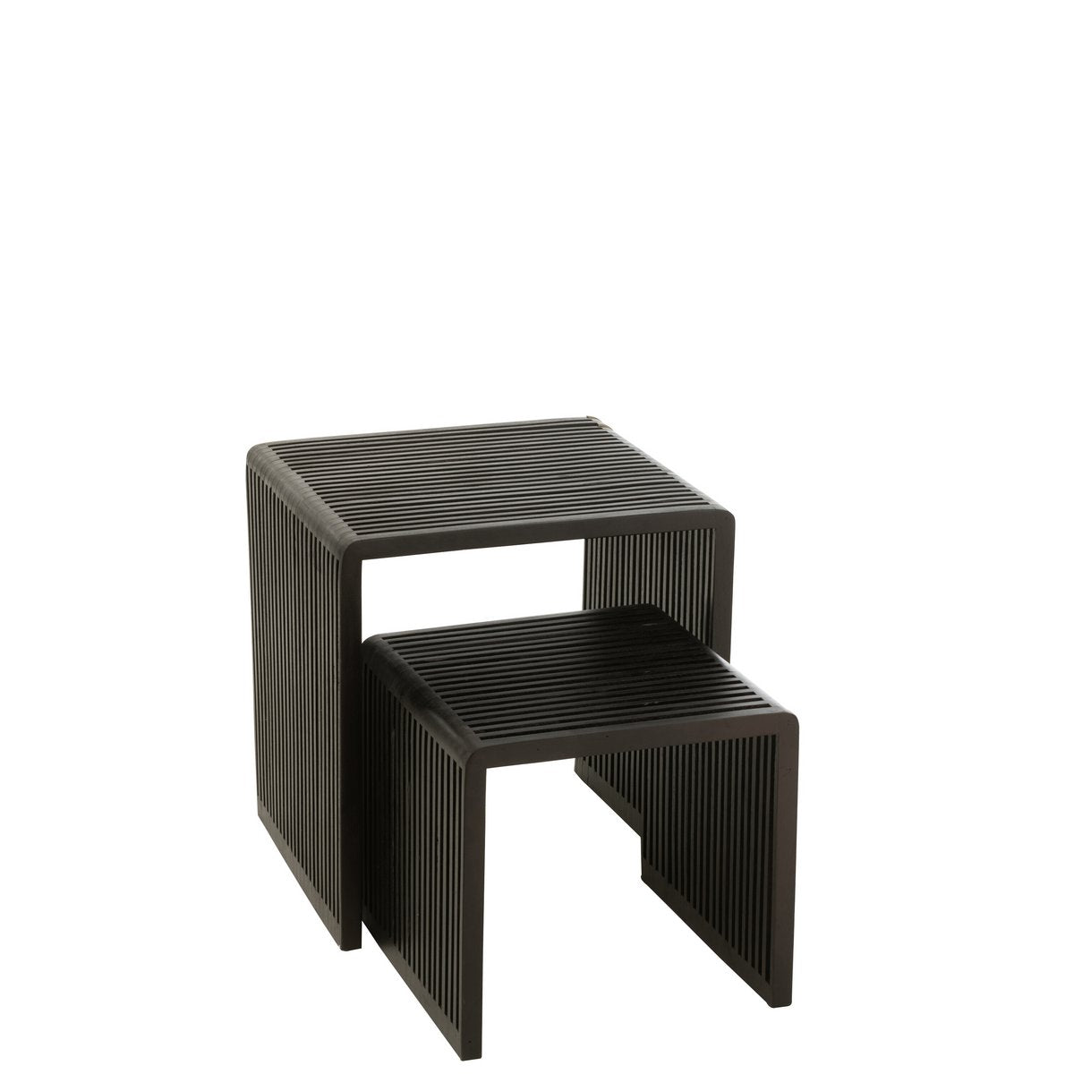 Kubus Bijzettafel teak zwart - s