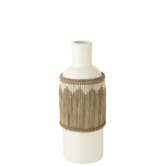 Motief Vaas terracotta/gras - wit/naturel